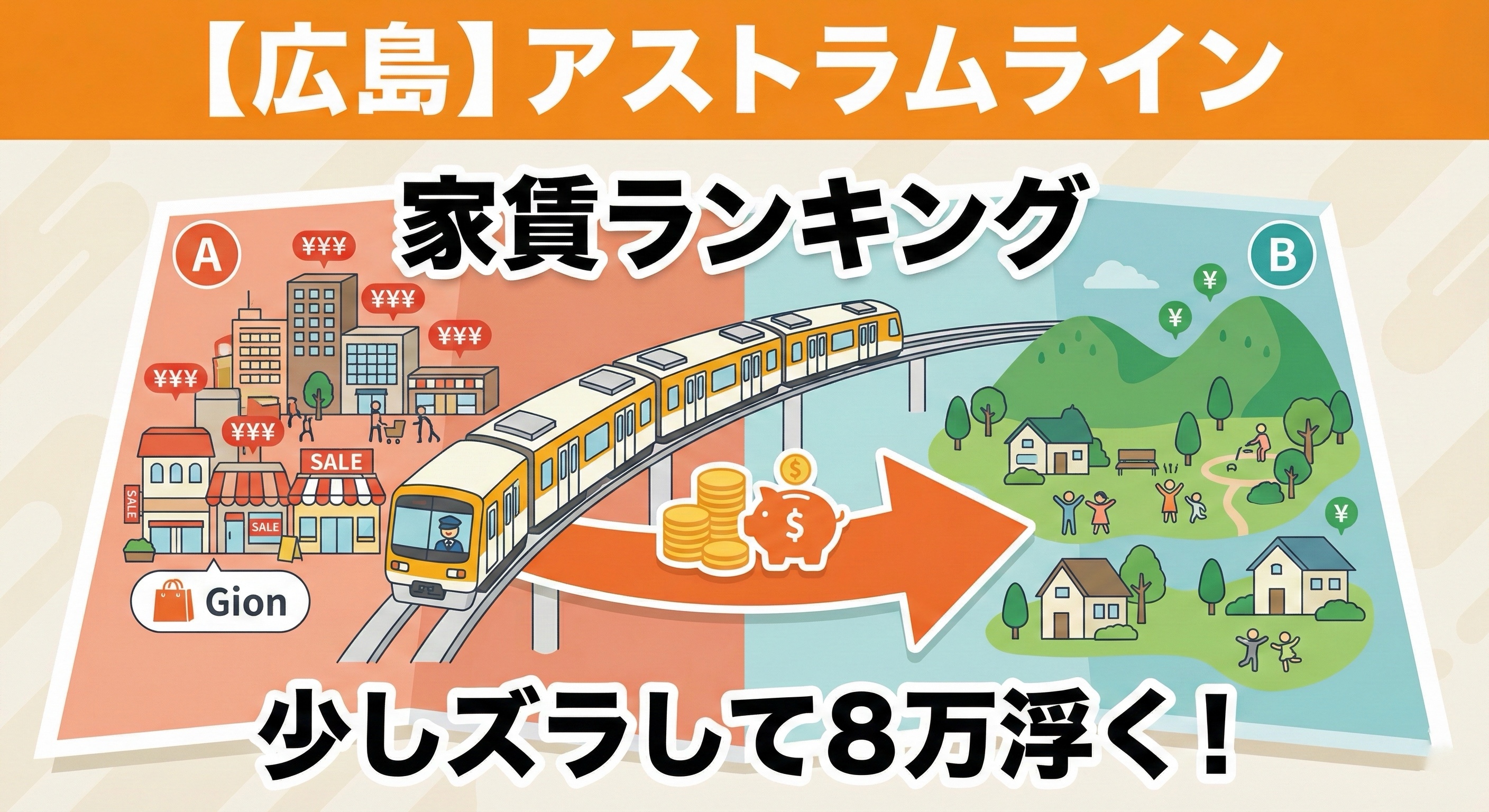 【広島】イオン近くは損？少しズラして「年間8万」浮く！アストラムライン家賃ランキング