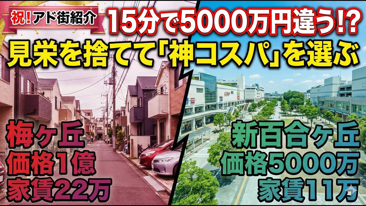 【アド街】梅ヶ丘は住めない！？家賃22万＆価格1億の絶望…15分移動して「新百合ヶ丘」で5000万円得する小田急線のプロの選択